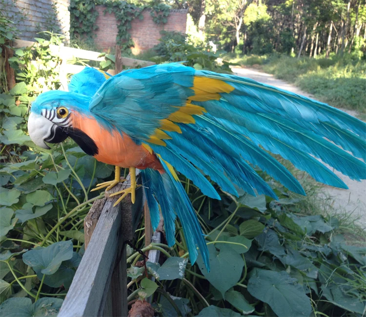 творчески полиетилен и кожа син папагал играчка моделиране крила ара модел подарък от около 30 см 1160