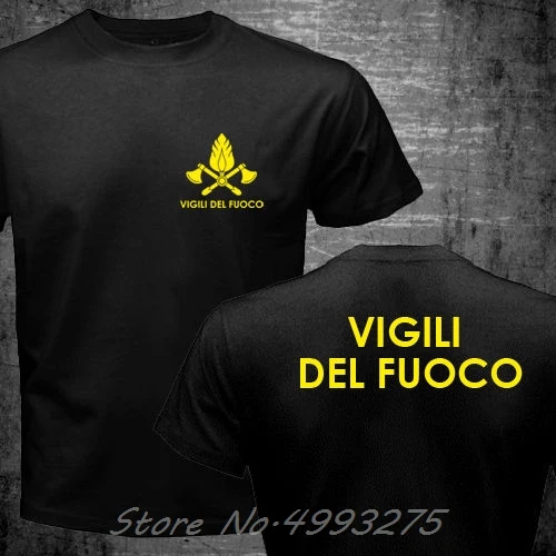 Нов Vigili Del Fuoco Италия Пожарникар Пожарна Бригада За Мъже С Къси Ръкави Памук, Подходящ Класическа Тениска Без Ръкави