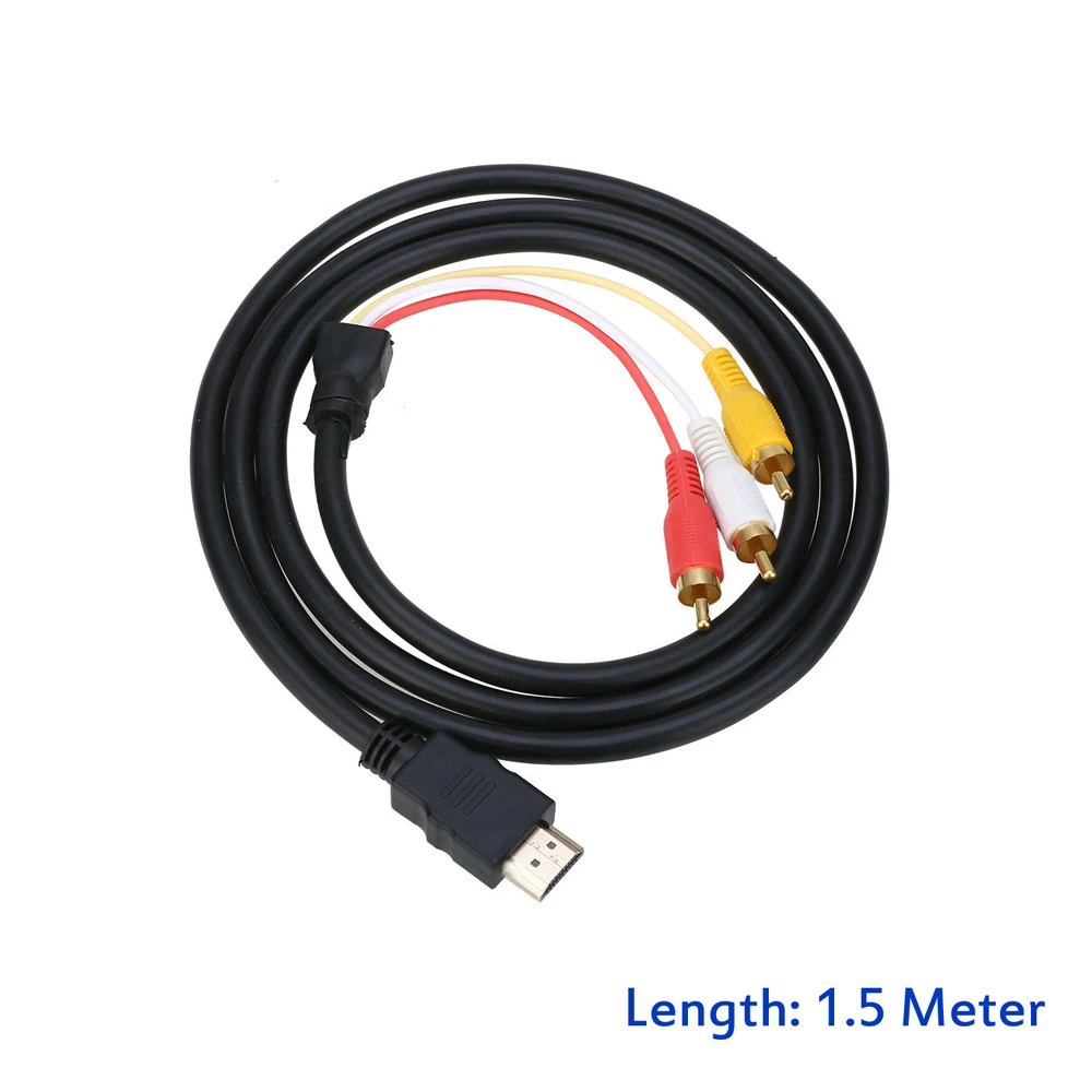 Позлатени HD кабела към аудио AV кабел 3RCA 1,5 метра, SCART, Две в едно Адаптер конвертор За Проектор/DVD/TV