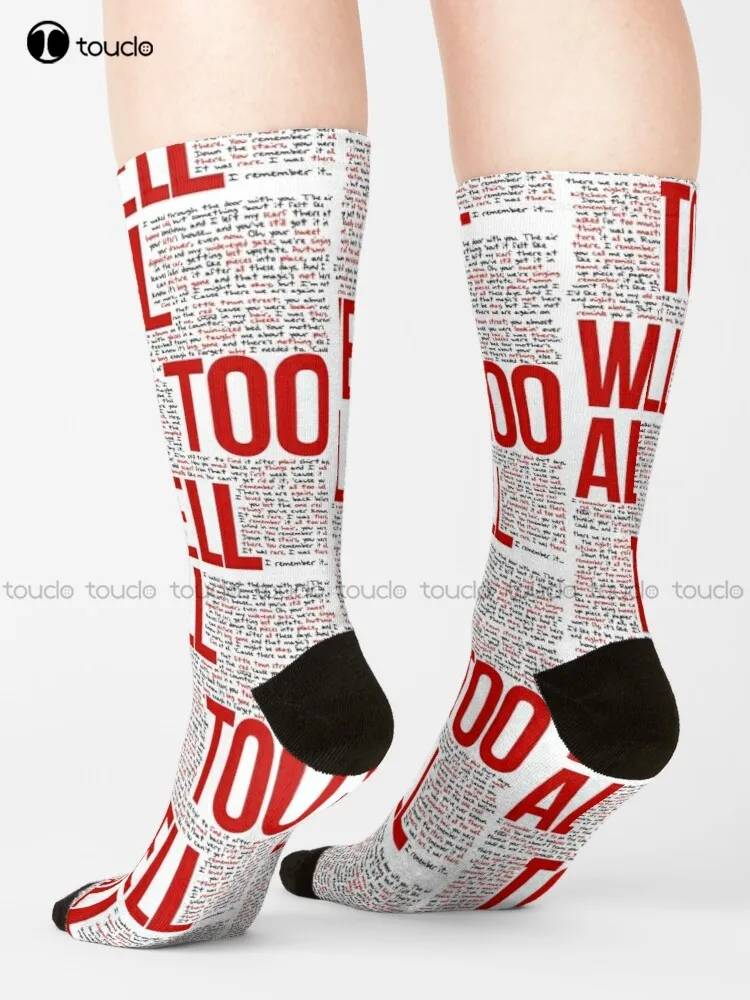 Всичко е твърде добро (Всички текстове на песни), В Бели Чорапи Дамски Чорапи Коледен Подарък Унисекс Възрастни Юношески Младежки Чорапи За Поръчка на 360 ° Цифров Печат