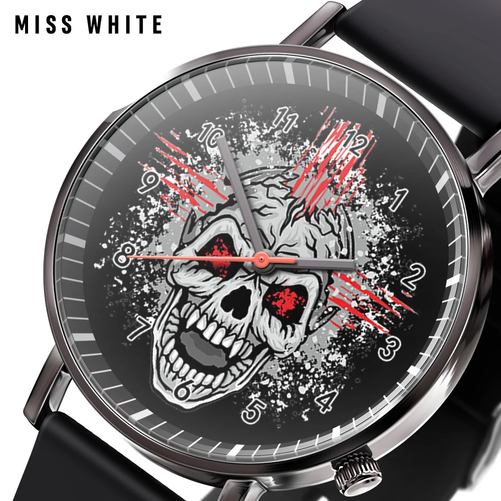 Луксозни Тенденция Мъжки Пластмасови Водоустойчив Часовник Color Skull Watch Кварцов Спортни Ръчни Часовници