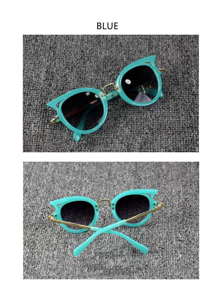 Слънчеви очила сенки за очи на котка предпазване от слънчеви очила UV400 деца начина на пластичните за момичета KS038