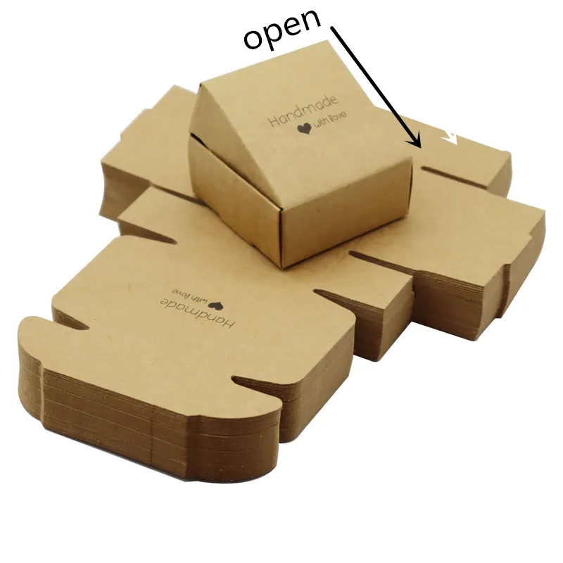 30/50/100 pcskraft Box САМ Кутии за Сапун Ръчно изработени Сватбени Подарък Кутия за свети Валентин Коледни Подаръчни Кутии