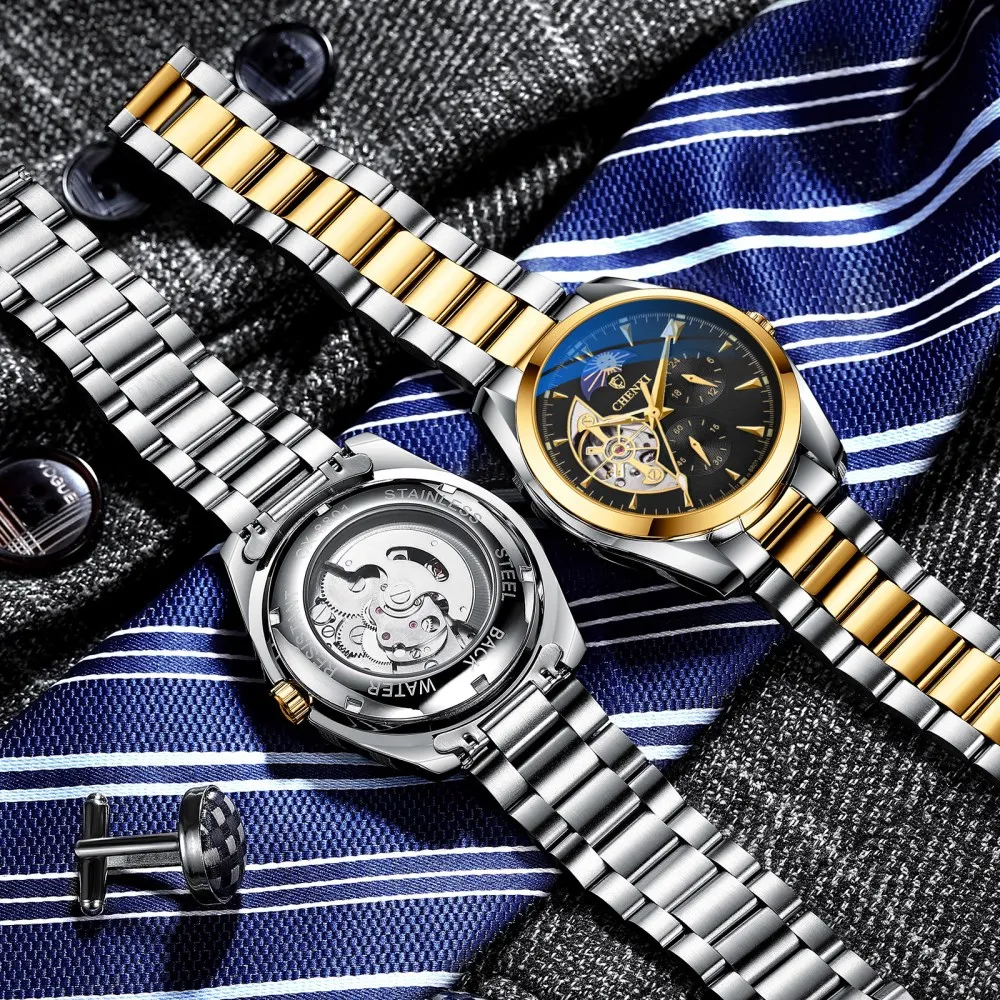 CHENXI Мъжки Часовник Луксозни Tourbillion Дизайн Автоматични Механични Часовници на Най-добрата Марка на Бизнес Ретро Часовник Relogio Masculino