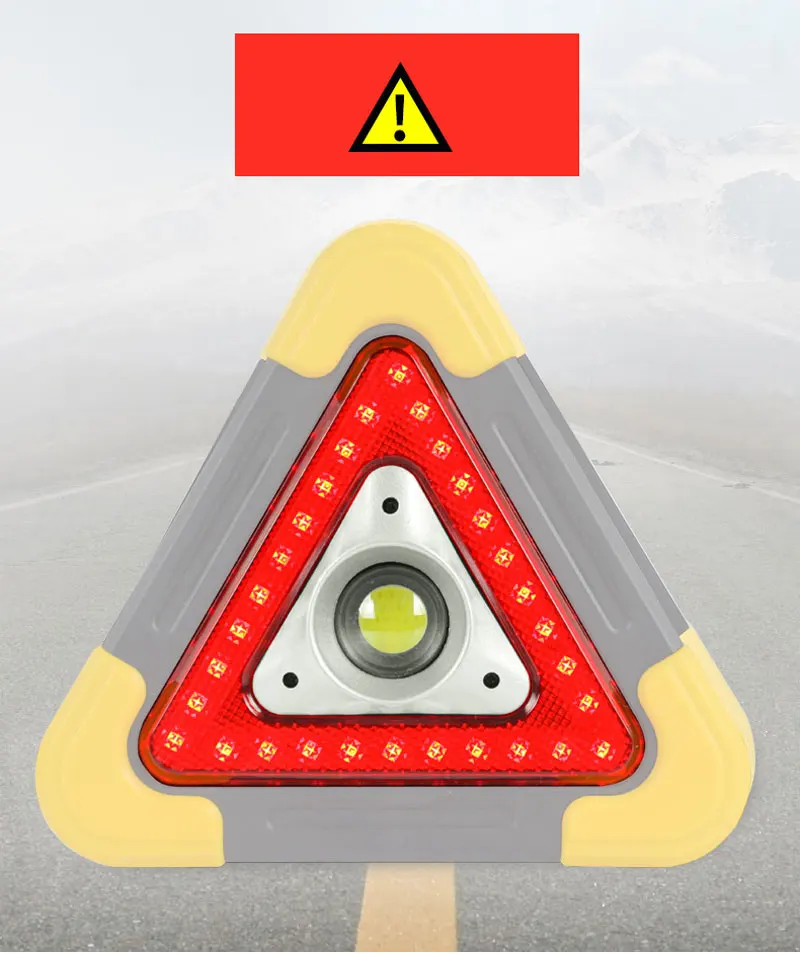 Триъгълен Сигнална Лампа Автомобилна Счупване На Алармен Предупредителен Знак Висока Светопропускаемость Led Лампа За Къмпинг На Слънчеви Батерии Богат На Функции