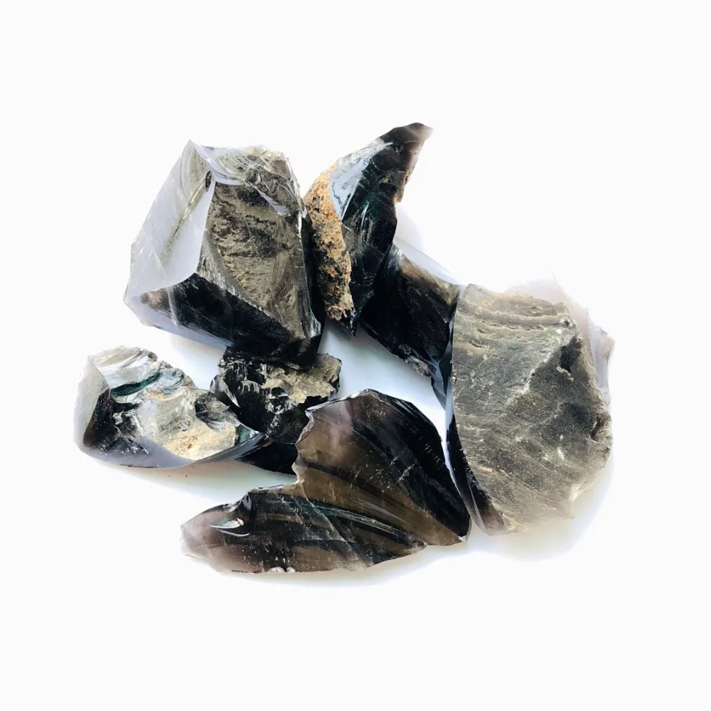 Търговия на едро с 200 грама Необработени преливащи необработени камъни от обсидиан - Естествени кристали за обработка, опаковане, полиране, Рейки и много други