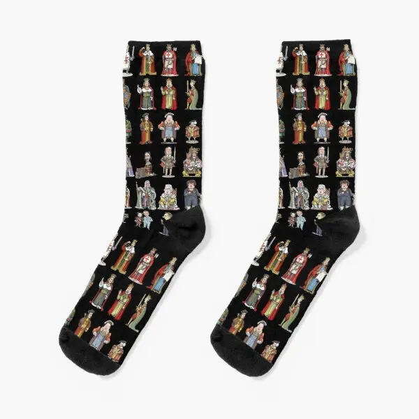 British Monarchs Пълен Комплект Чорапи за екипажа на най-Добрите Черни Чорапи До Коляното Женски Мъжки
