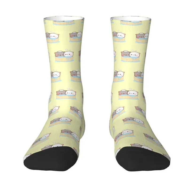 Забавни Прасковени Чорапи За Къпане Goma, Дамски И Мъжки Чорапи С 3D Принтом Kawaii Mochi Котка, Баскетболни Спортни Чорапи
