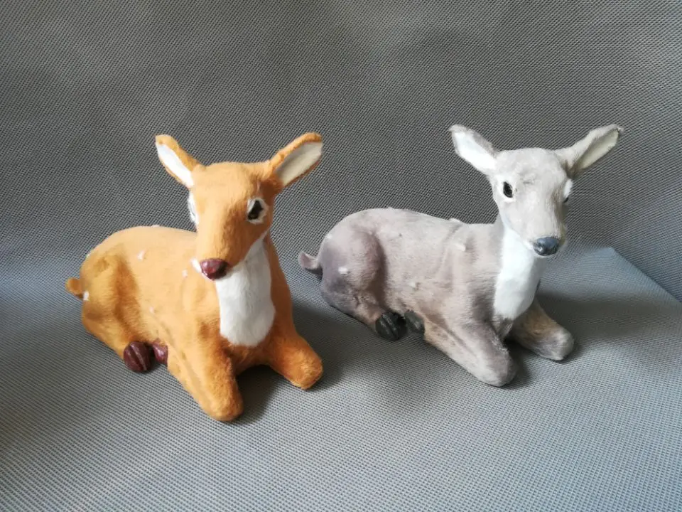 имитация на елен от пластмаса и кожа, петнист елен, модел около 18x12 см, украса за дома, подарък играчка в w0799