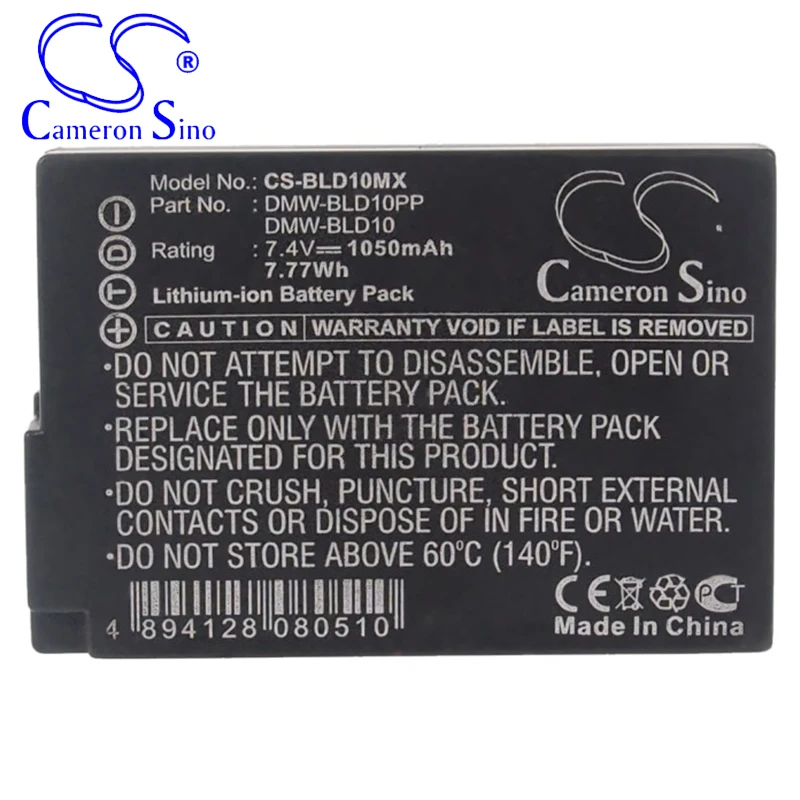 CameronSino Батерия за Panasonic Lumix DMC-GF2 DMC-GF2CK DMC-GF2CS DMC-GF2CR подходящ за цифров фотоапарат Panasonic DMW-BLD10 на Батерията