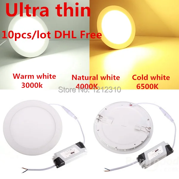 DHL Безплатна доставка Led панел лампа ултра тънък тавана лампа 2835SMD 3 6 w W 9 W И 12 W 15 W И 25 W крушка 85 ~ 265 за осветление кухня баня