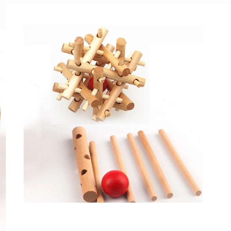 3D Дървен ръчно изработени ретро замък от епохата на Мин Любань Заключване дървени играчки за деца и възрастни подарък за рождения Ден на 2 бр