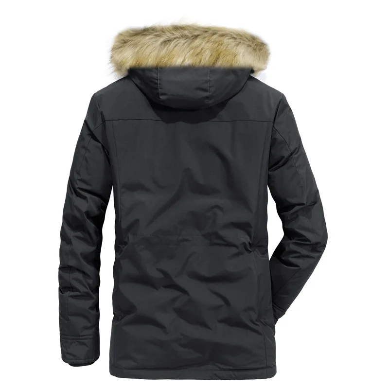 2022 зимата, новата модерна мъжка удебелена naka яке, без пуховик с качулка и голям кожа яка, зимно работно яке