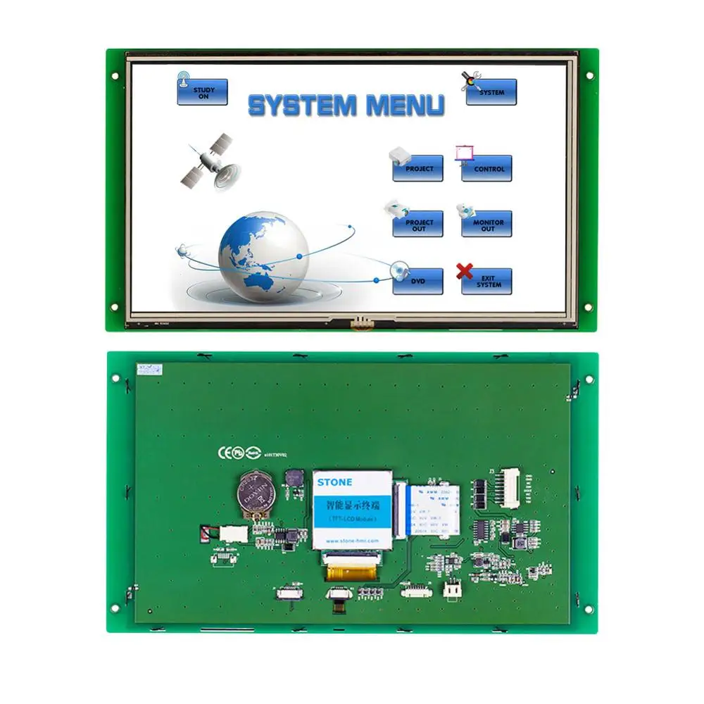 Панелът на екрана от 10,1 инча врезанная TFT LCD с пристанище, MCU UART за промишлени HMI