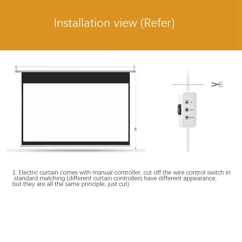Прожекционен екран за дистанционно управление на Електрически Екран за дистанционно управление на Радиочестотни контролер Автоматично покачване на екрана (штепсельная вилица ЕС)