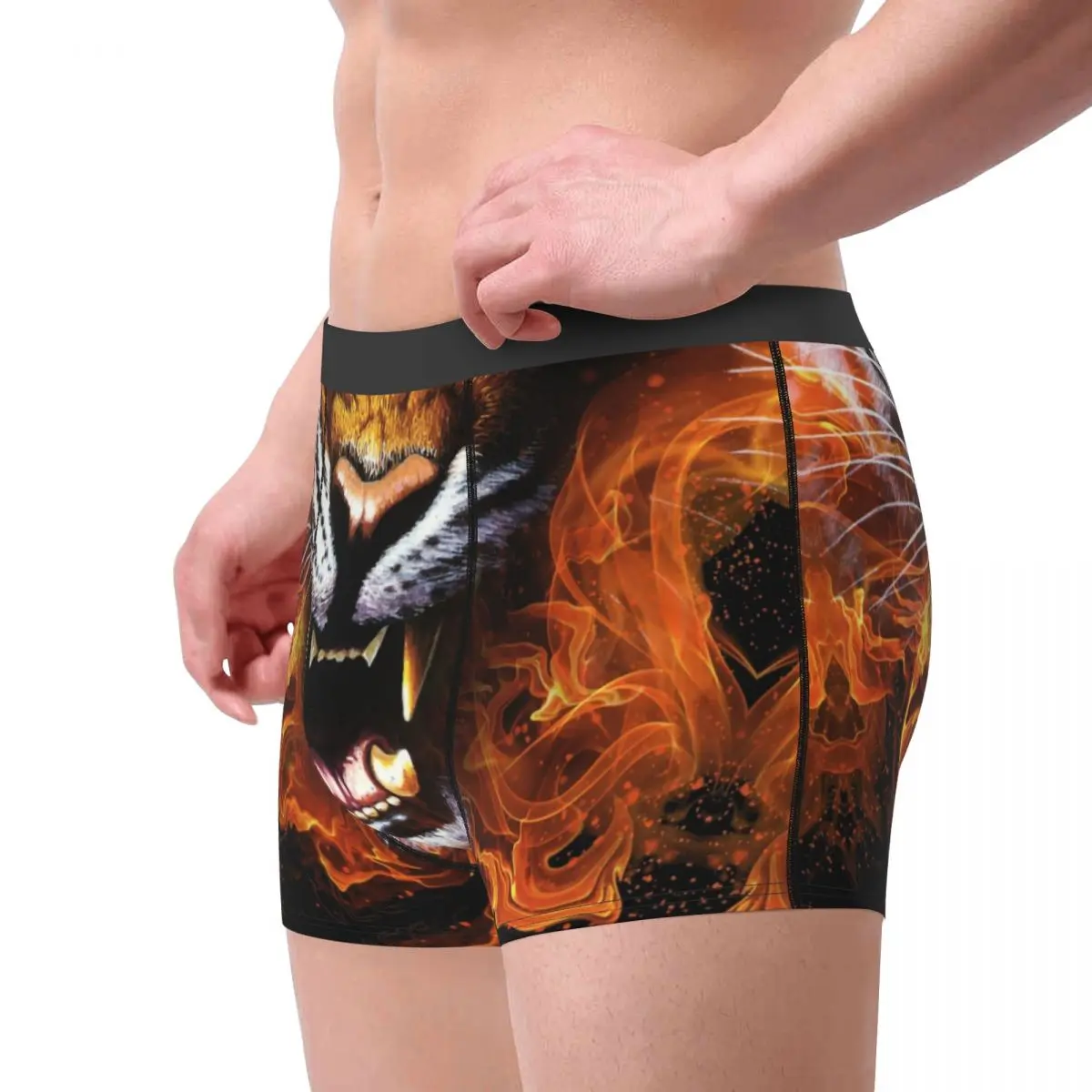 Къси панталони-Боксерки С Изображение на Тигър, За да Homme, Секси Бельо С 3D Принтом Диви Животни, Бикини, Слипове, Дишащи Гащи