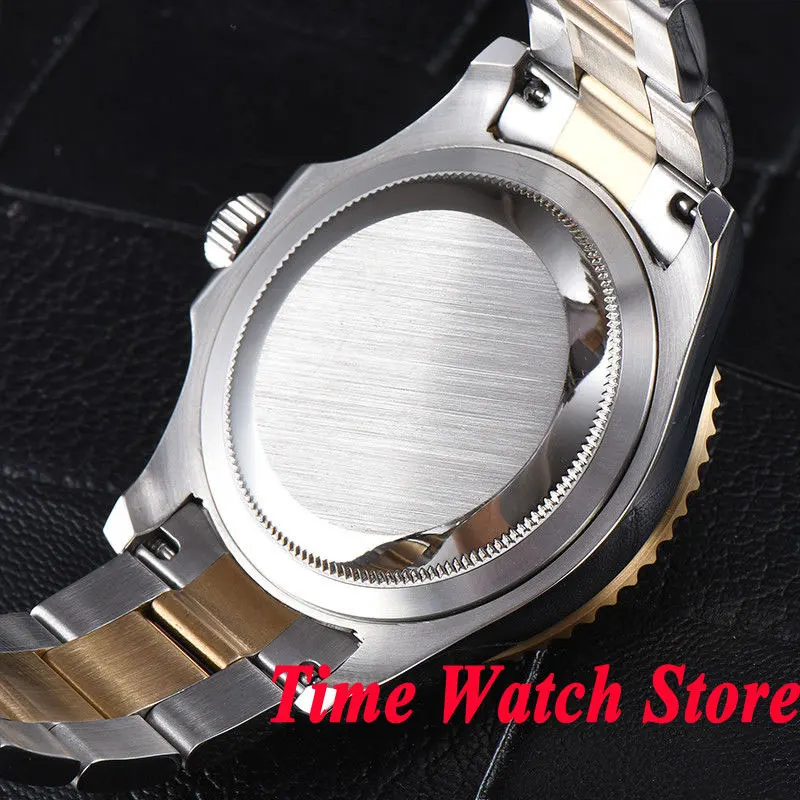 Parnis 41 мм Miyota 8215 5ATM висококачествени автоматично мъжки часовник сив циферблат сапфир кристал, светещи златни керамични панели 937