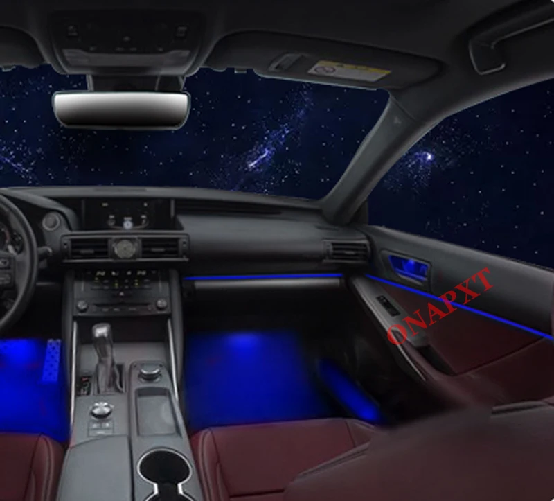 Auto Lexus IS 2013-2017 Специален бутон за Управление на Декоративен Разсеяна Светлина Led Атмосферни Лампа с подсветка Ленти 64 цветове