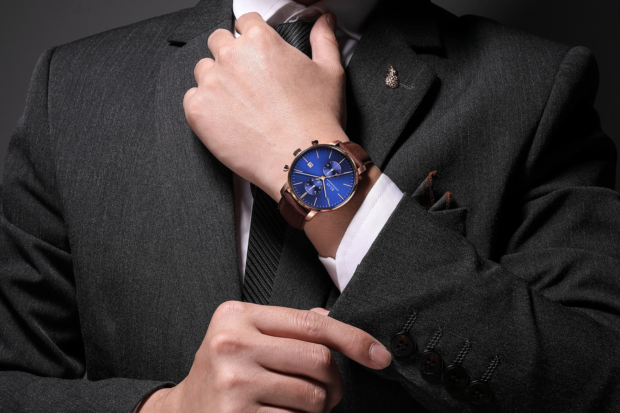Reloj hombre ЛОГОТО на Потребителски водоустойчив бизнес мъжки часовници Марка KLAS