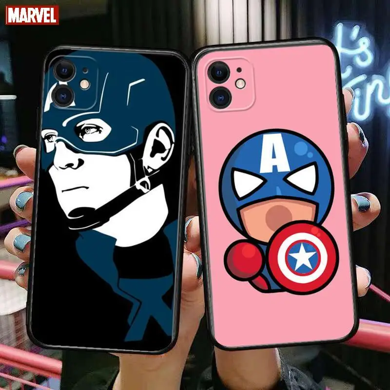 Калъфи за телефони Marvel Captain America за iPhone 13 Pro Max case 12 11 Pro Max PLUS 8 7 PLUS 6S XR XS X 6 mini se мобилен мобилен