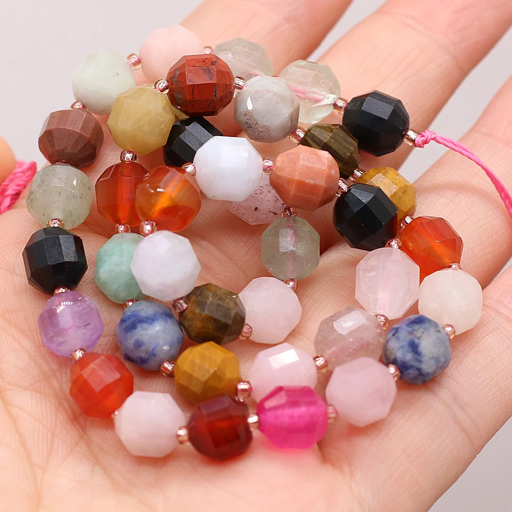 Мъниста от истински полу-скъпоценни Камъни, Разнообразни Пъстри Цветни Мъниста с Множество Скъпоценни Камъни, за Направата на Бижута Изделий8 мм
