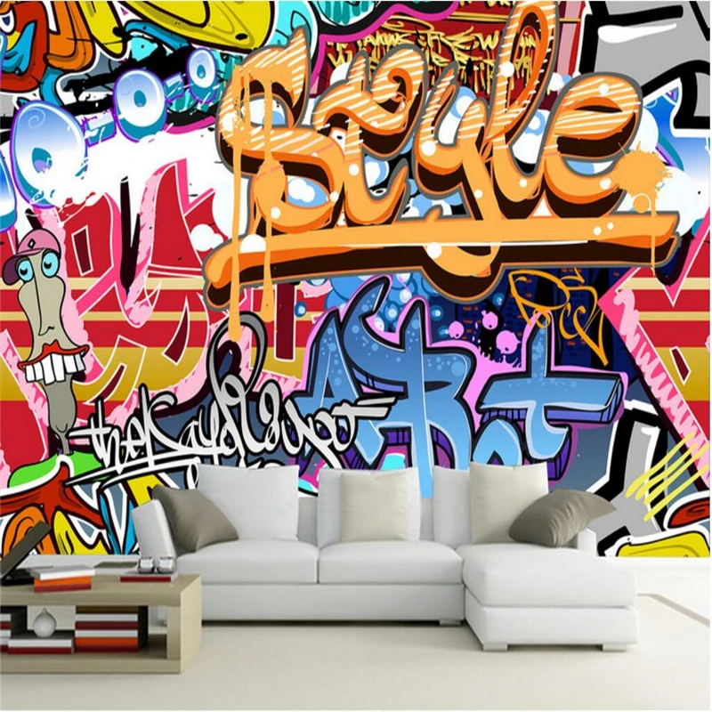 Beibehang Тапети и Стенни Стикери Цветни Графити на Рок Бар KTV Инструменти Фон на Стената papel de parede