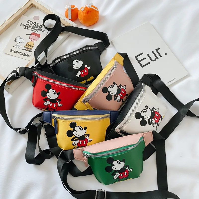 Детска чанта Дисни, нова нагрудная чанта с изображение на Мики от анимационен филм, аниме, сладки мини-джобове за момчета и момичета, чанти за момичета
