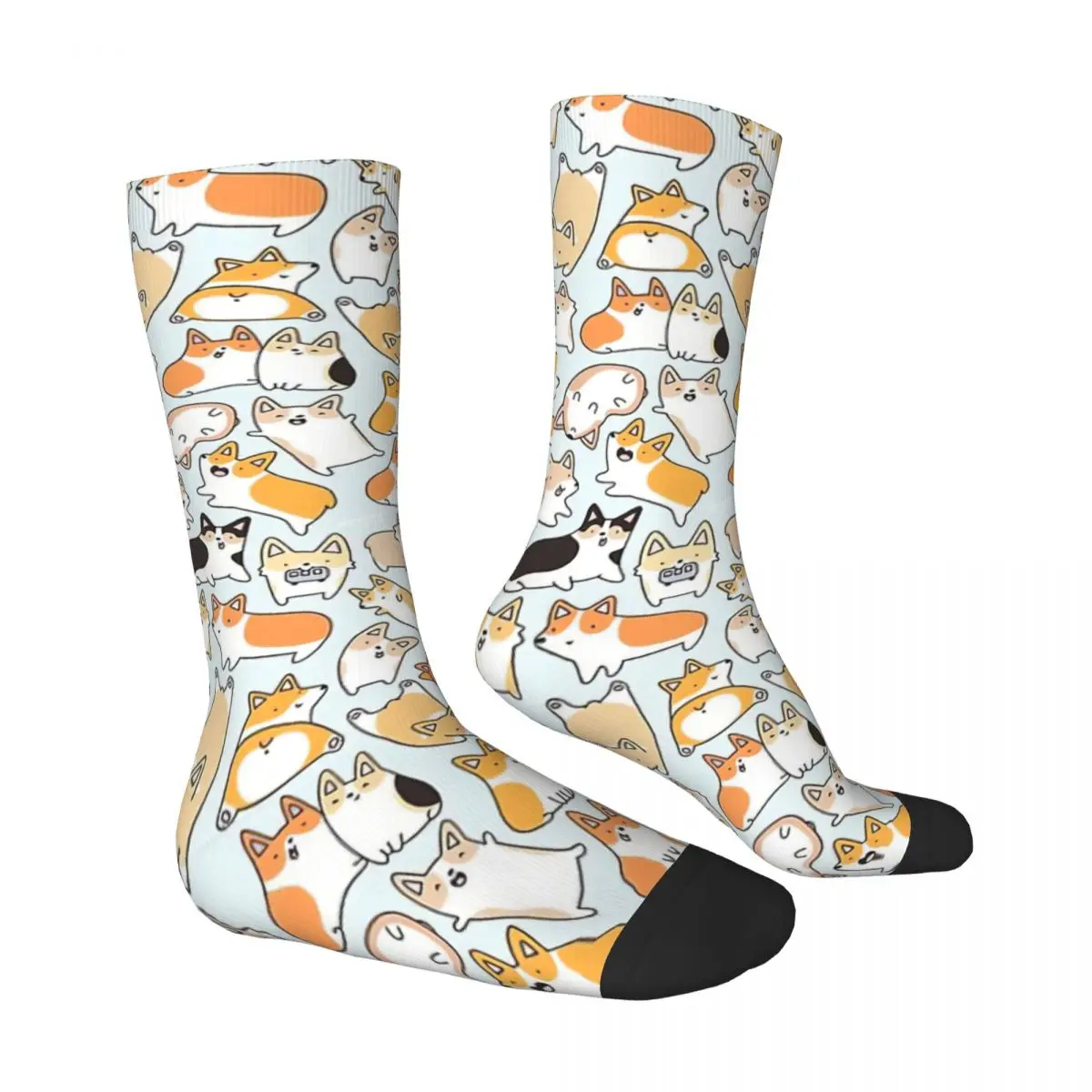 Orgilicious Corgi Драскат чорапи, Дълги Чорапи Harajuku Удобни Дишащи Честит Подарък чорапи За Унисекс