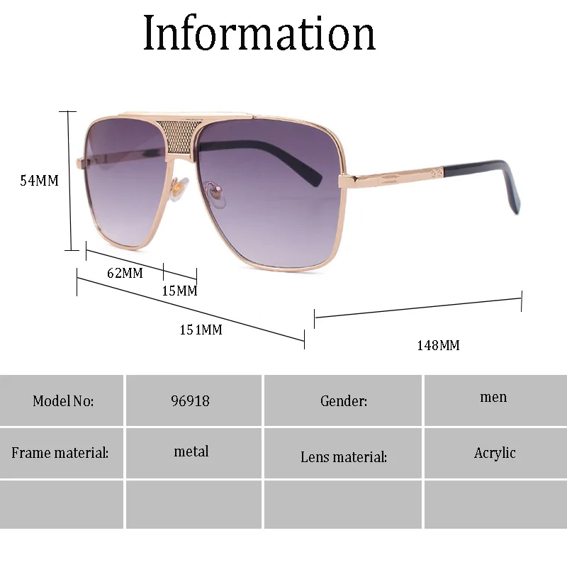 2021 Класически луксозни маркови мъжки дизайнерски слънчеви очила пилот с Големи рамки, Реколта дамски слънчеви очила с UV400 zonnebril