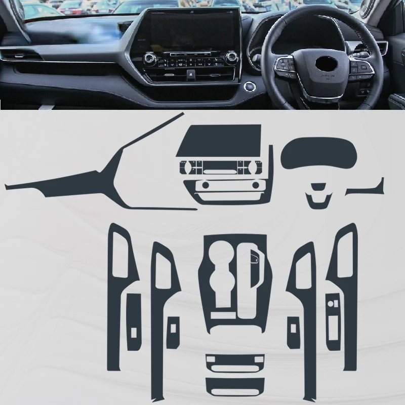 За Toyota Highlander 2020-2022 Интериора на автомобила, Централна конзола Прозрачен Защитен филм от TPU Срещу надраскване Ремонт на филм Аксесоари