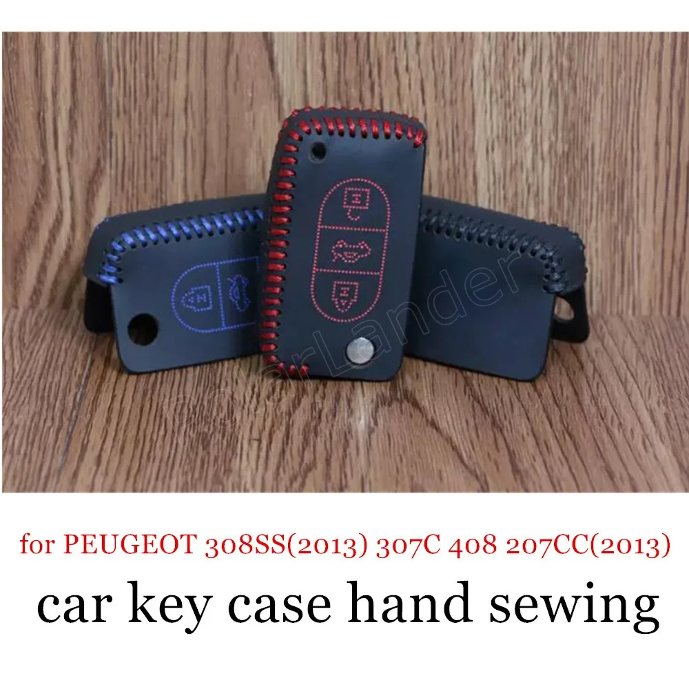 Само Червената гореща разпродажба, подходящи за PEUGEOT 308SS (2013) 307C 408 207CC (2013) RCZ () ръчно ушиване кожен калъф за ключове на автомобила