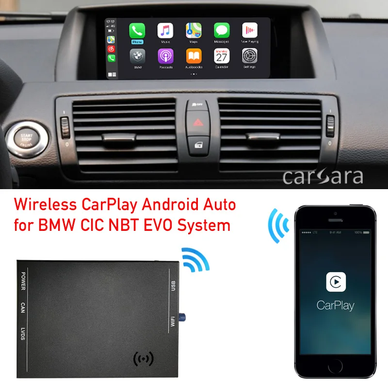 Apple play iphone carplay интеграция kit E82 1M 2011-2012 със системата CIC android auto decoder box работа с приложения за телефон carplay