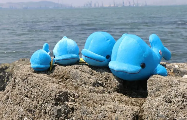 Морското животно голяма глава кит играчка плюшен син цвят, подарък за рожден ден b4850