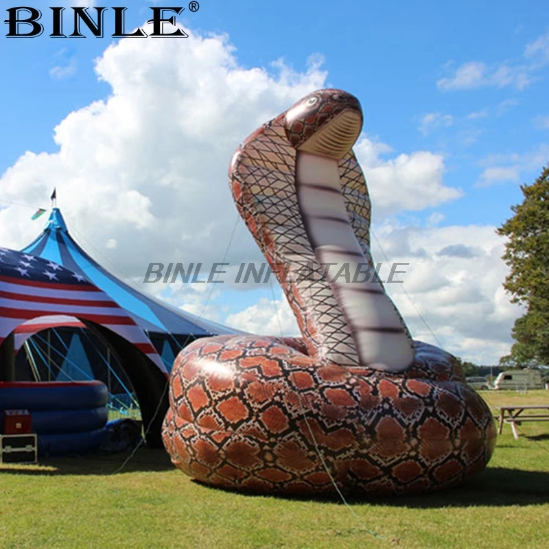 Произведено по поръчка ярко животно кобри змии 2m 4m 6м гигантска надуваема диво за украса за Хелоуин