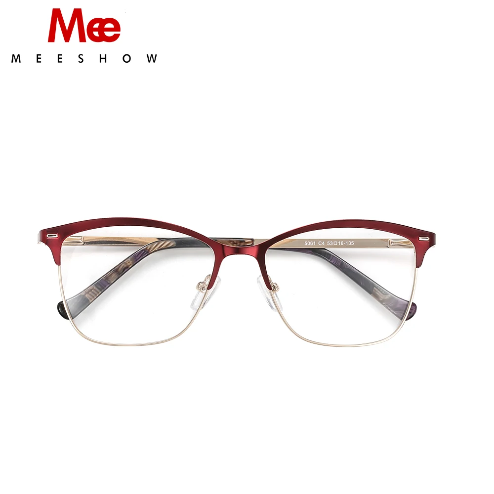 MEESHOW маркови слънчеви очила за мъже и жени оптични рамки от неръждаема стомана Елегантни Очила Люнеты Потребителски лещи, Предписани Очила 5061