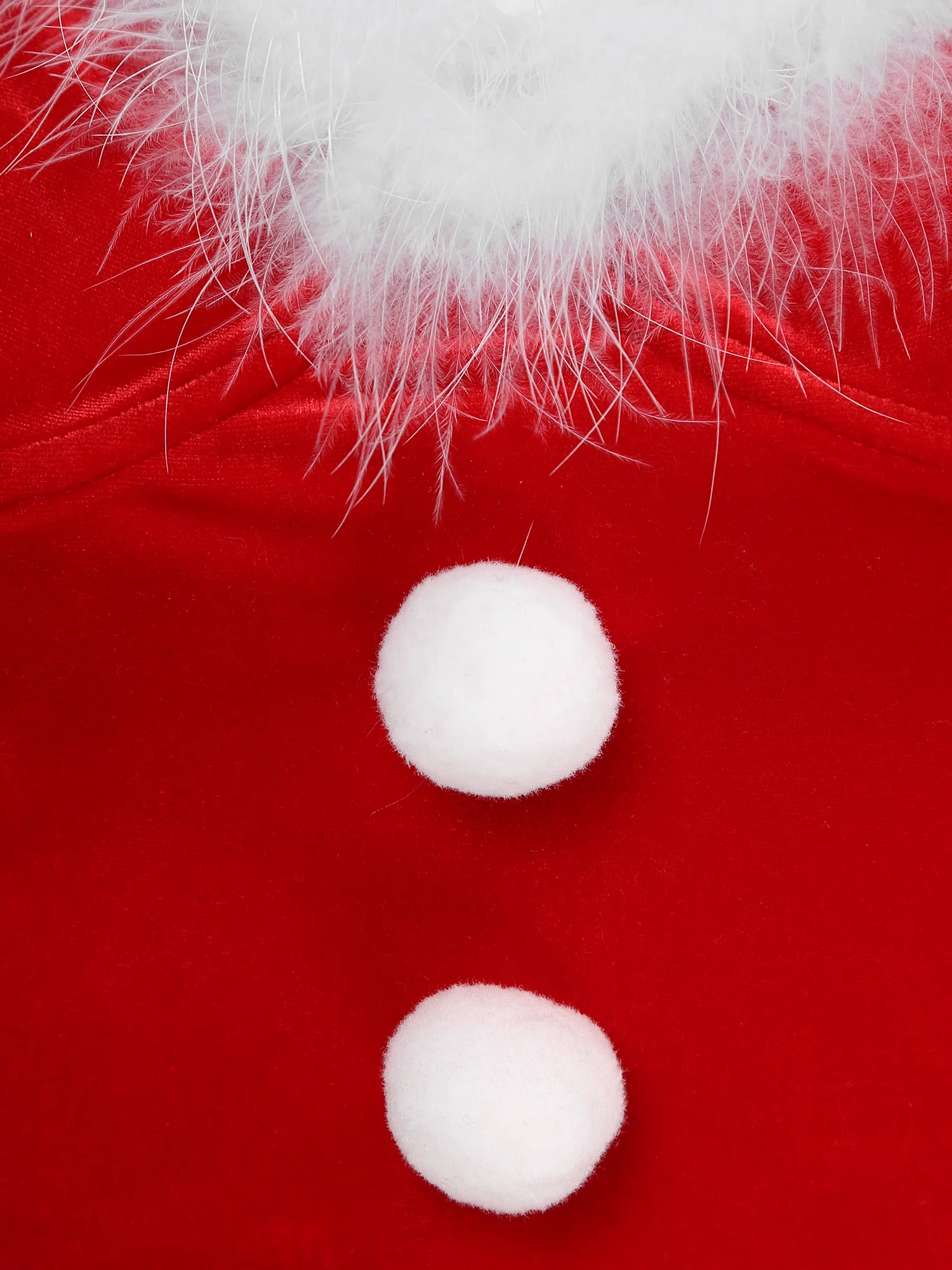 Червен Жена Коледен Костюм на Дядо Коледа За Cosplay На Тънки спагети презрамки с pom-помераните От Изкуствена Кожа, Украсени Блузи с Трусами, Шапка на Дядо Коледа, Празнична Премяна