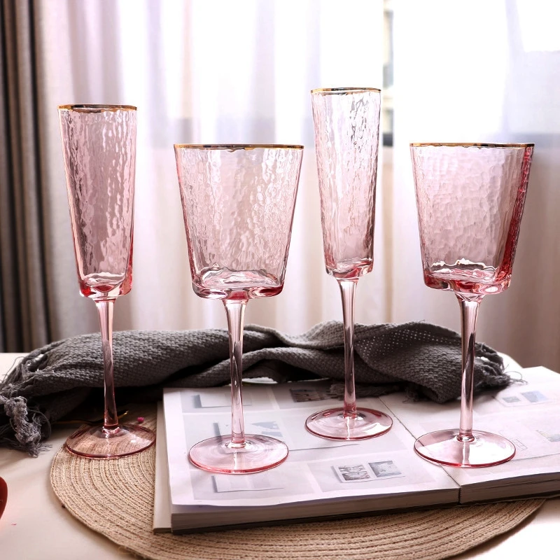 Европейският Кристална чаша за вино прозрачен розов сив чаша на чаша за шампанско домашно вино за пиене Бар Хотел сватбени чаши
