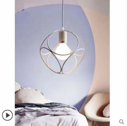 Скандинавска полилей индивидуалност творчески одноголовая ковано желязо промишлена вятърна модерна минималистичная ресторанная лампа